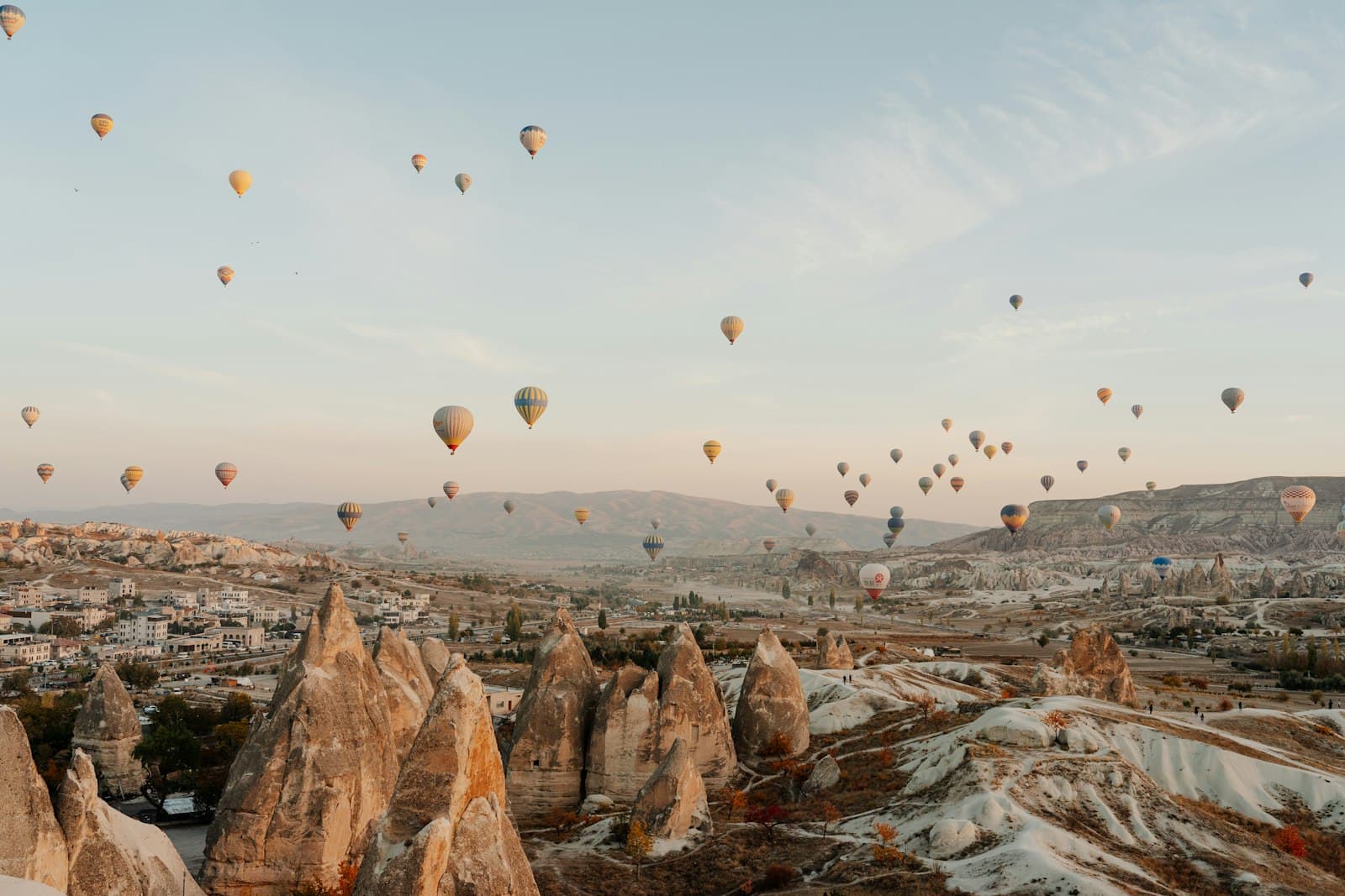 Cappadocia, Turkiye: balloons at dawn over a landscape from another world